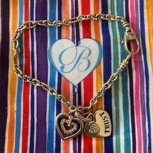 Brighton valentine stories of TRUST double heart bracelet + charms